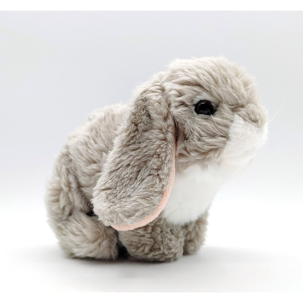 Anna Club Holland Lop Bunny Rabbit Plush Gray Realistic 9” Stuffed Animal